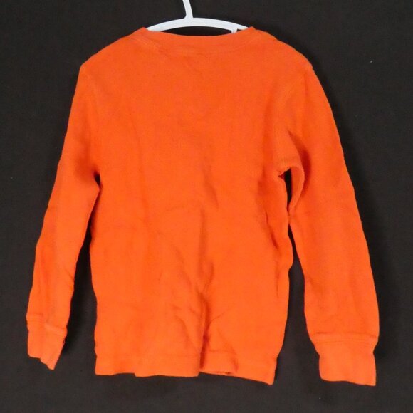 CARTER'S | size 5 | Orange Waffle Knit Long Sleeve Shirt | Partial Button-Up - Picture 2 of 14